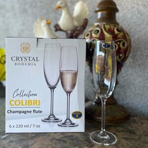 Crystal Bohemia Made in Czech Republic  Champagne Flutes